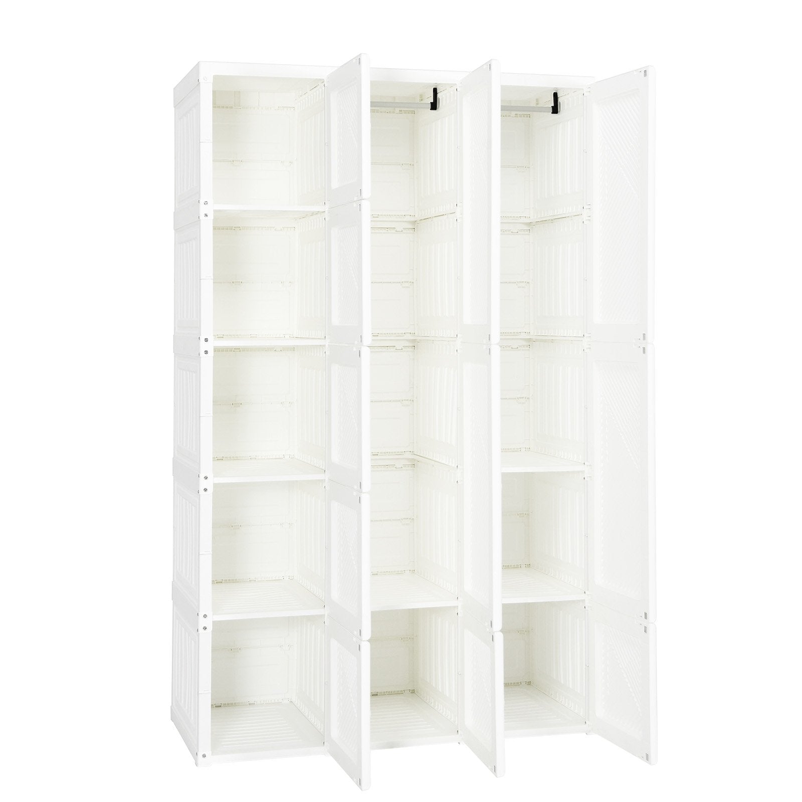 Foldable Armoire Wardrobe Closet with 10 Cubes, White Clothing & Closet Storage   at Gallery Canada