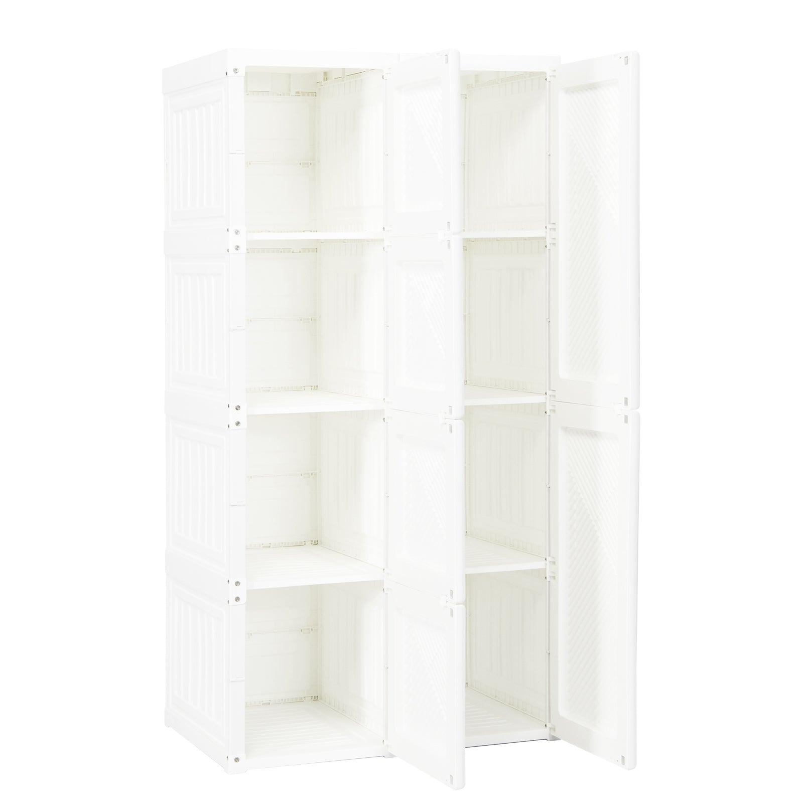 Foldable Armoire Wardrobe Closet with 8 Cubby Storage, White Clothing & Closet Storage   at Gallery Canada