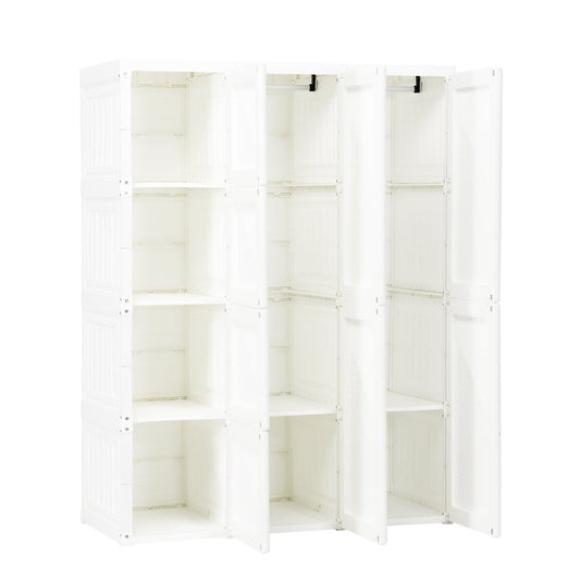 Foldable Closet Clothes Organizer with 8 Cubby Storage, White - Gallery Canada