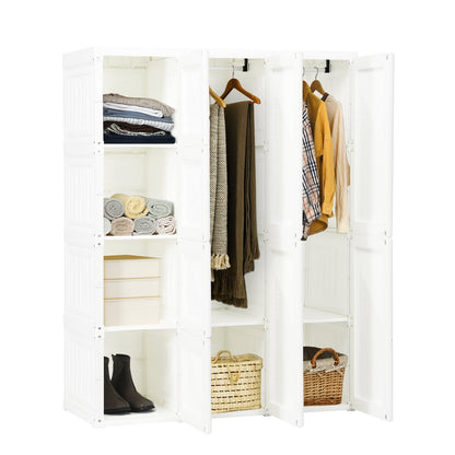 Foldable Closet Clothes Organizer with 8 Cubby Storage, White Clothing & Closet Storage   at Gallery Canada