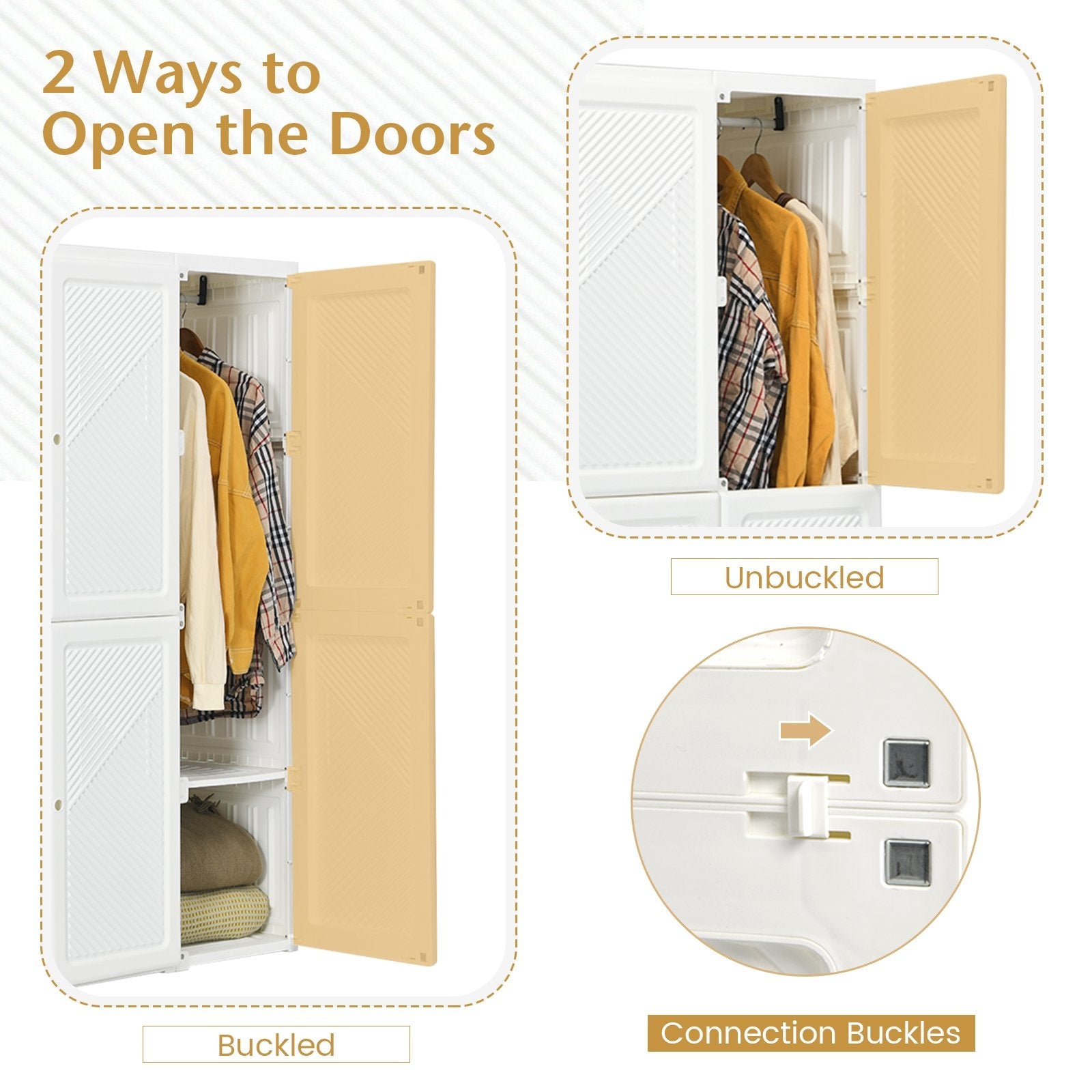 Foldable Closet Clothes Organizer with 8 Cubby Storage, White Clothing & Closet Storage   at Gallery Canada