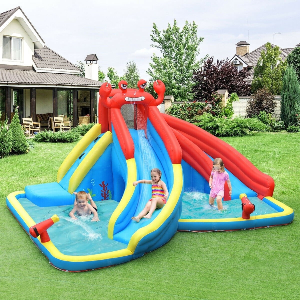 Inflatable Water Slide Bounce House with Water Cannon and 950W Blower Bounce House   at Gallery Canada