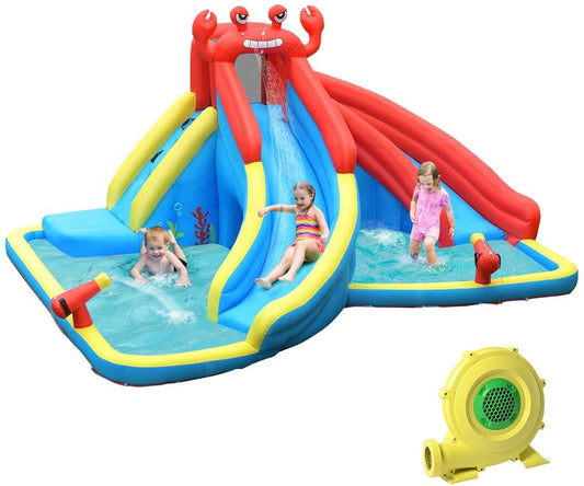 Inflatable Water Slide Bounce House with Water Cannon and 950W Blower - Gallery Canada