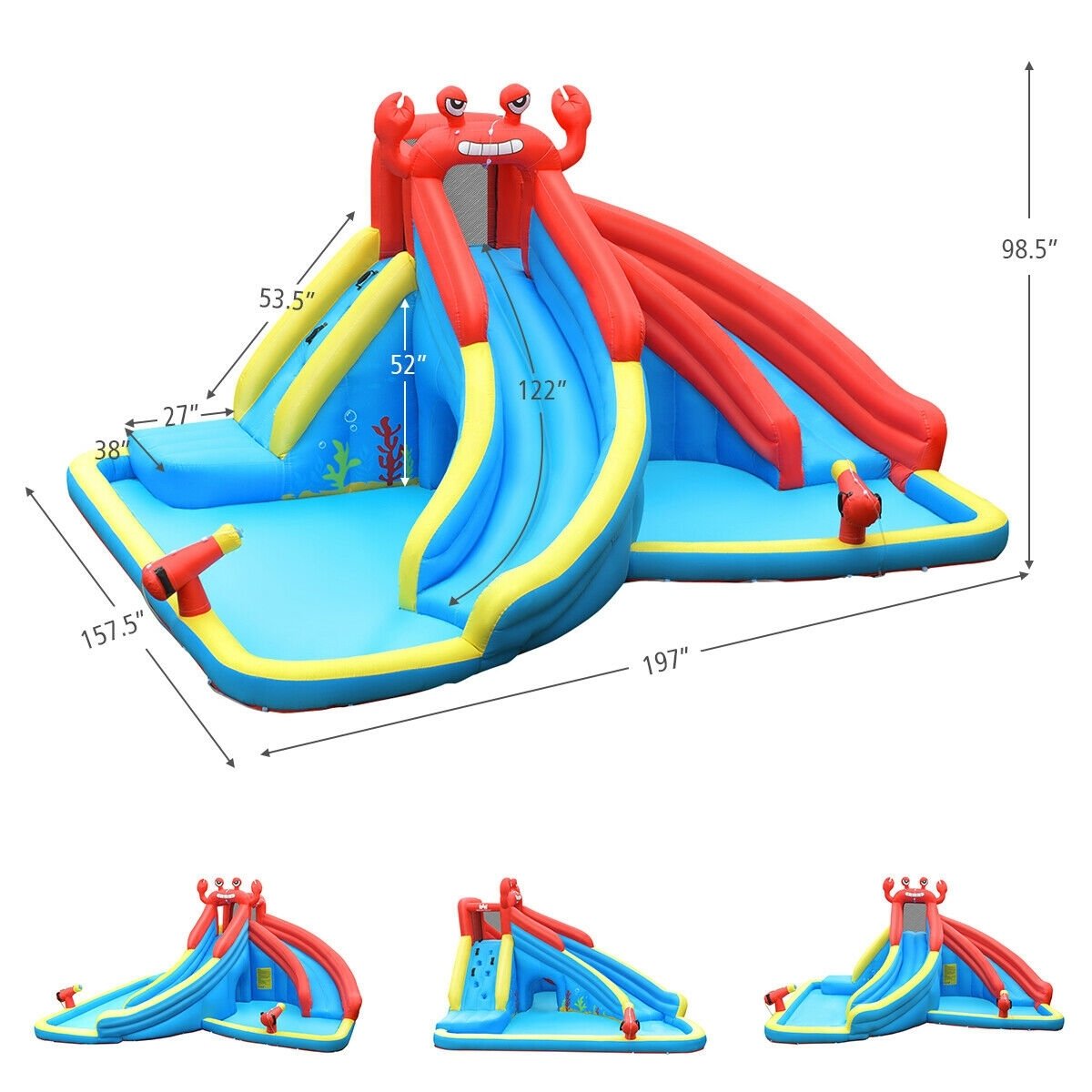 Inflatable Water Slide Bounce House with Water Cannon and 950W Blower Bounce House   at Gallery Canada