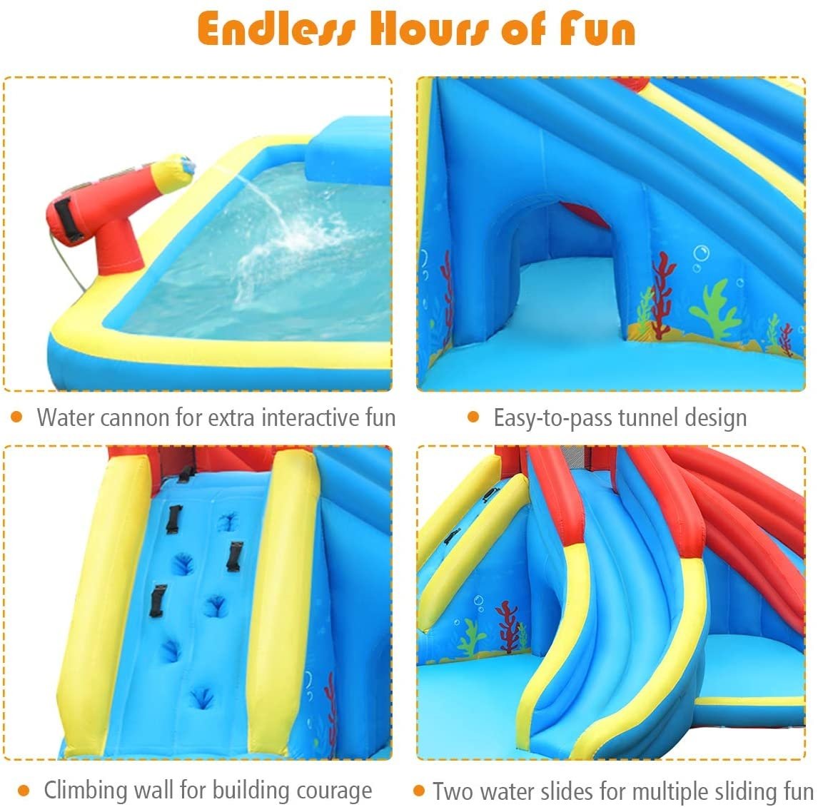 Inflatable Water Slide Bounce House with Water Cannon and 950W Blower Bounce House   at Gallery Canada