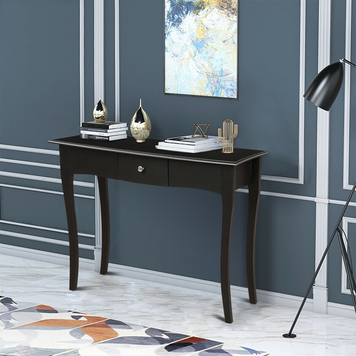 Modern Multifunctional Console Table with Storage Drawer, Black Console Tables   at Gallery Canada