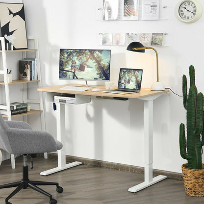 48 Inches Electric Standing Adjustable Desk with Control Panel and USB Port, Beige Standing Desks   at Gallery Canada