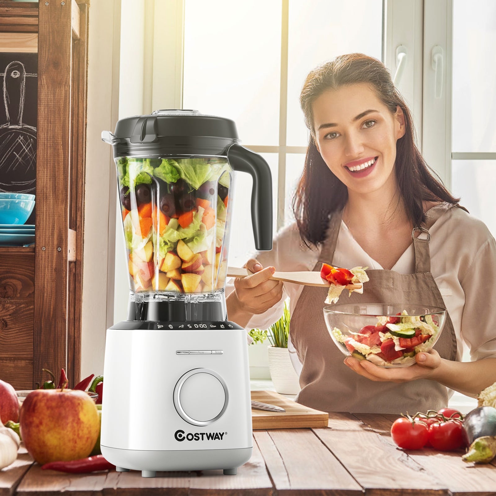 1500W Countertop Smoothies Blender with 10 Speed and 6 Pre-Setting Programs, White Food Mixers & Blenders at Gallery Canada