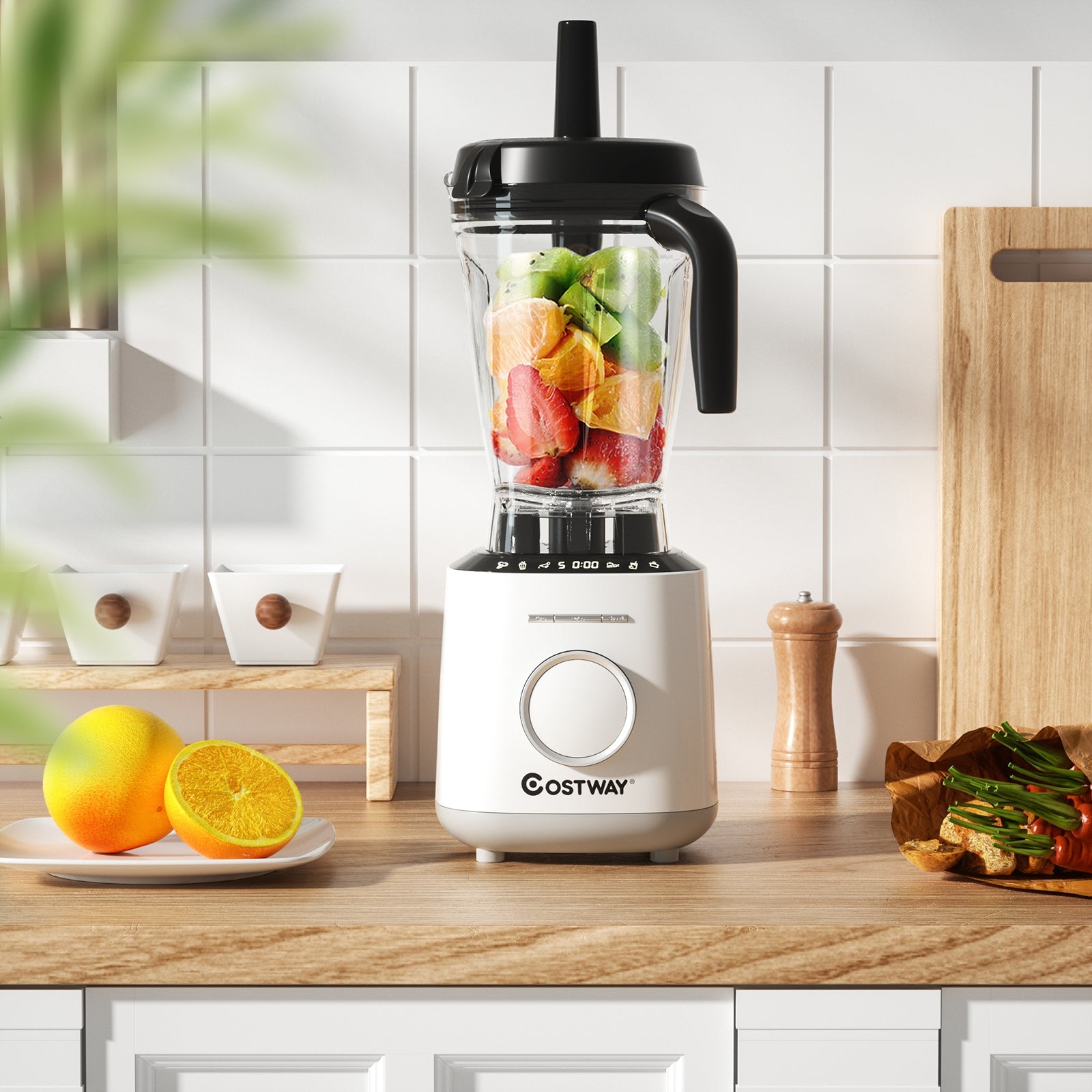 1500W Countertop Smoothies Blender with 10 Speed and 6 Pre-Setting Programs, White Food Mixers & Blenders at Gallery Canada