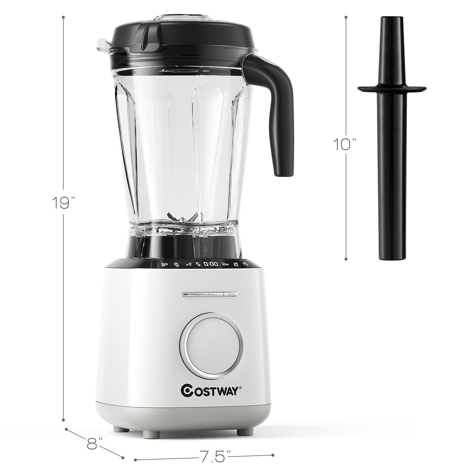 1500W Countertop Smoothies Blender with 10 Speed and 6 Pre-Setting Programs, White Food Mixers & Blenders at Gallery Canada