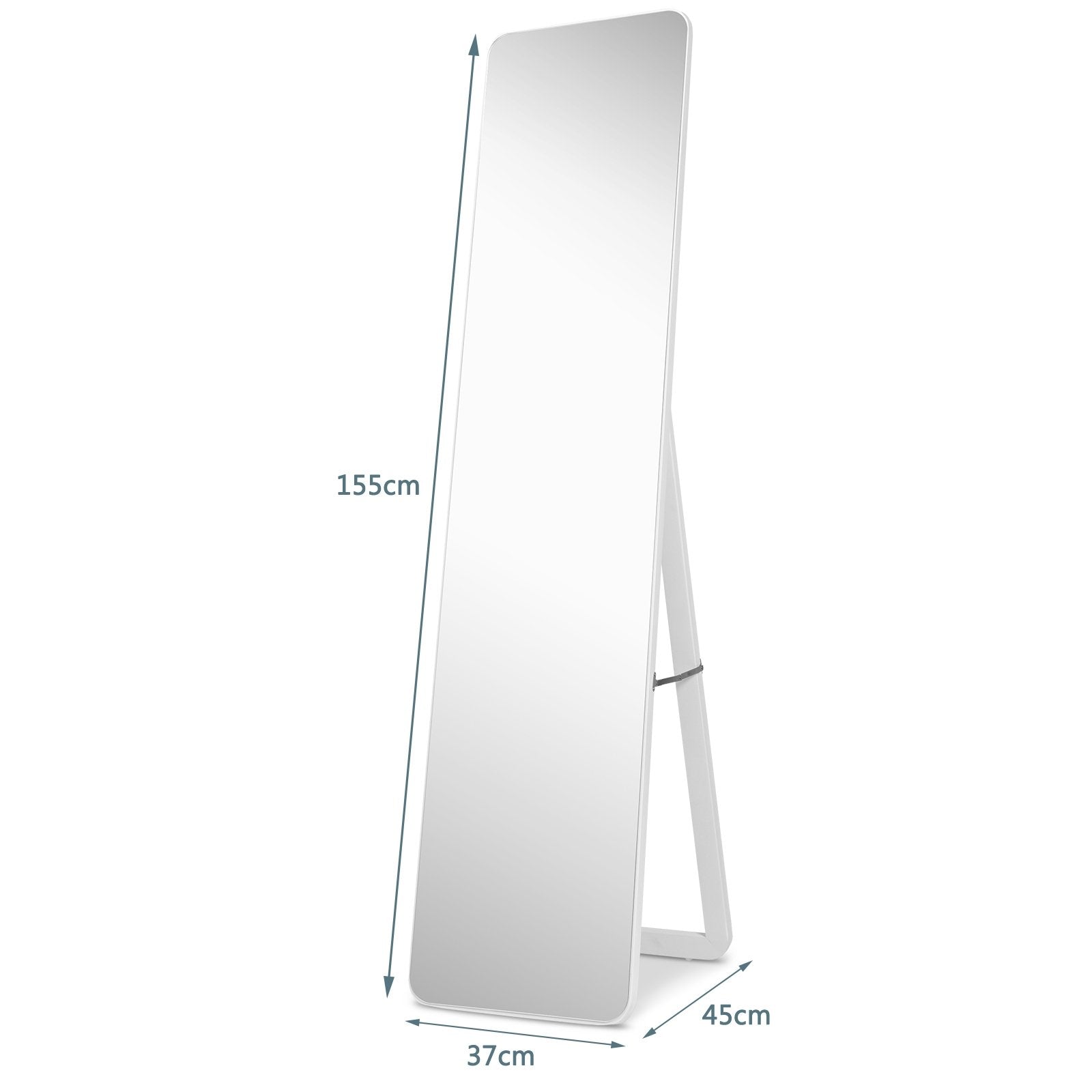 Full Length Frameless Wall Mountable Floor Mirror, White Floor Mirrors   at Gallery Canada