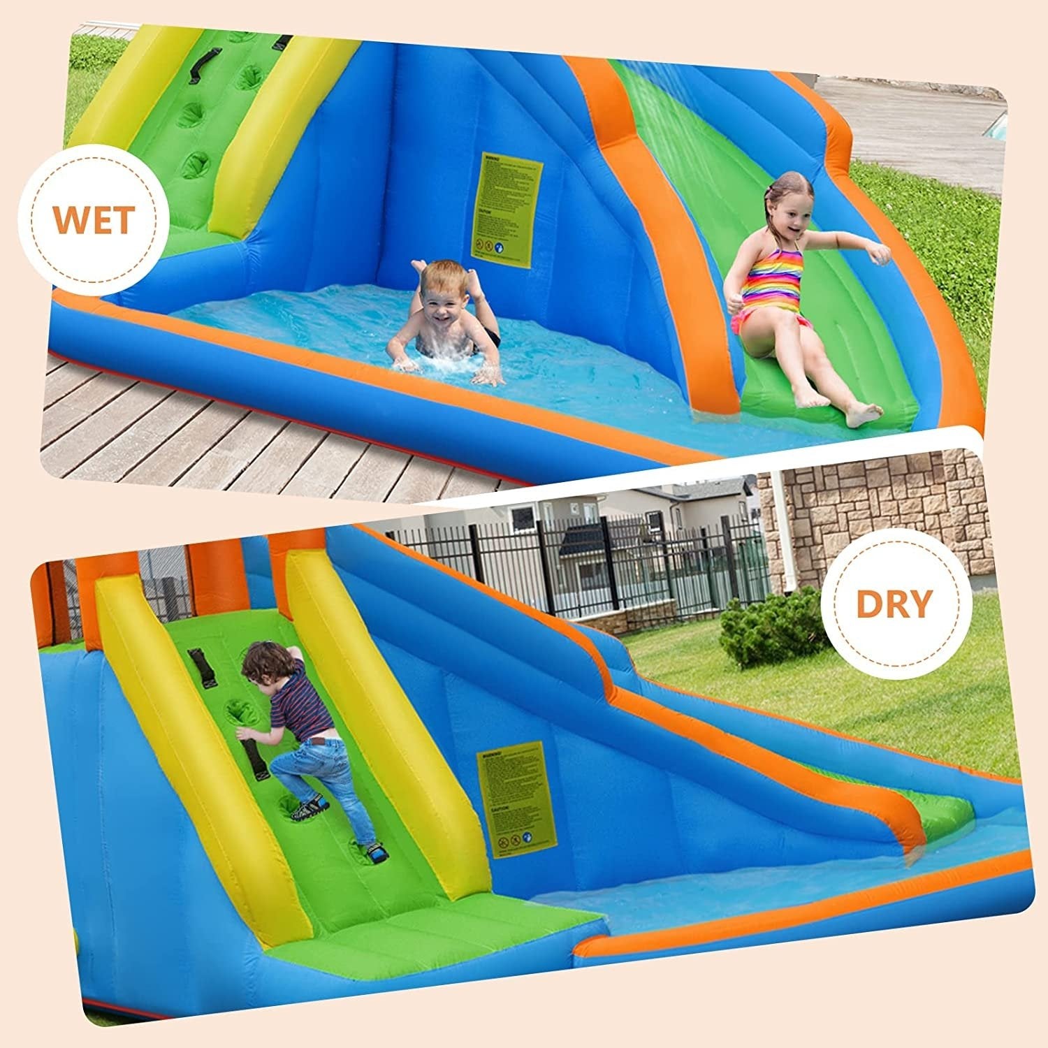 Kids Inflatable Water Slide Bouncing House with Carrying Bag and 480W Blower Bounce House   at Gallery Canada