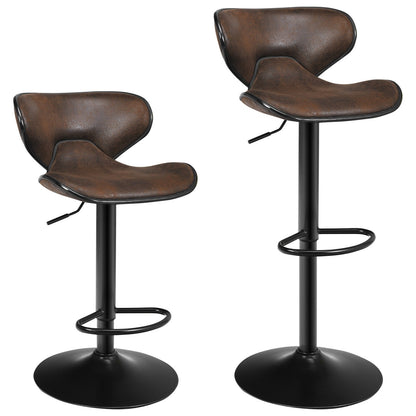 Set of 2 Adjustable Bar Stools Swivel Bar Chairs Pub Kitchen Bar Stools   at Gallery Canada