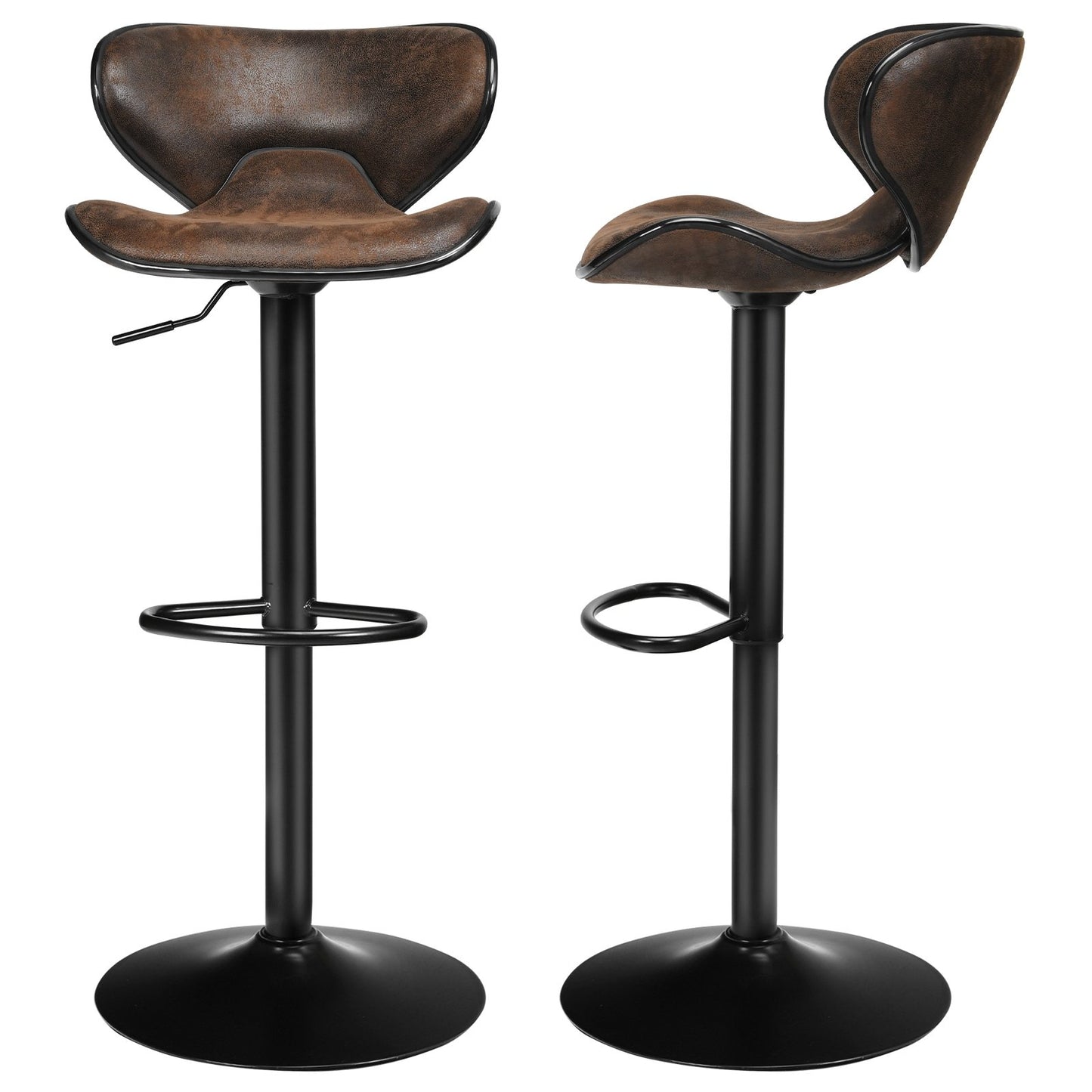 Set of 2 Adjustable Bar Stools Swivel Bar Chairs Pub Kitchen Bar Stools   at Gallery Canada