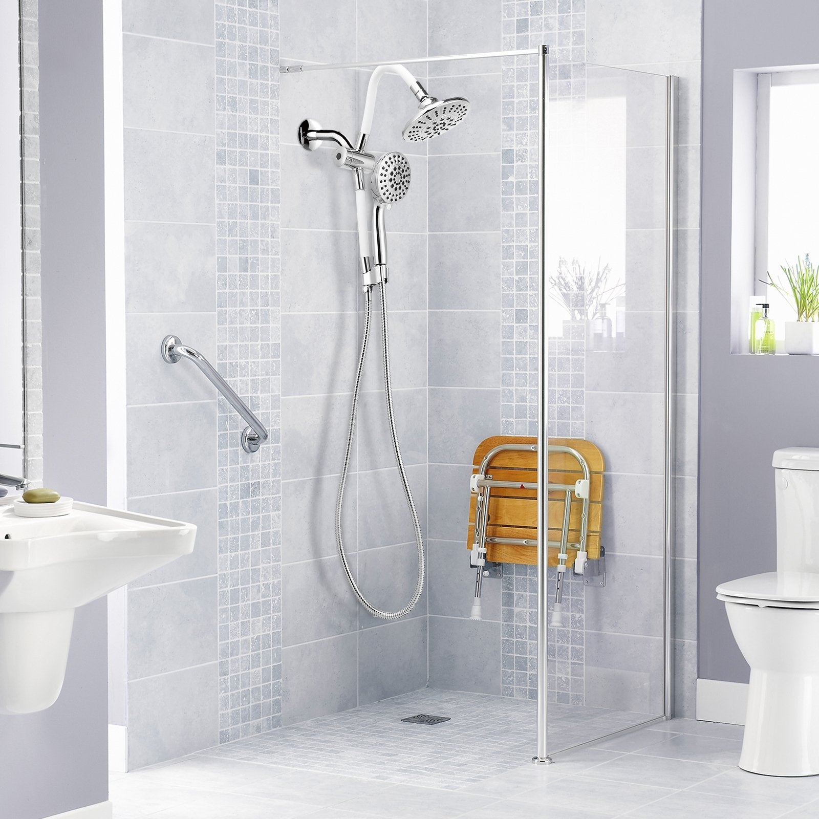 High Pressure Combo Handheld Shower Head, White Shower Systems   at Gallery Canada