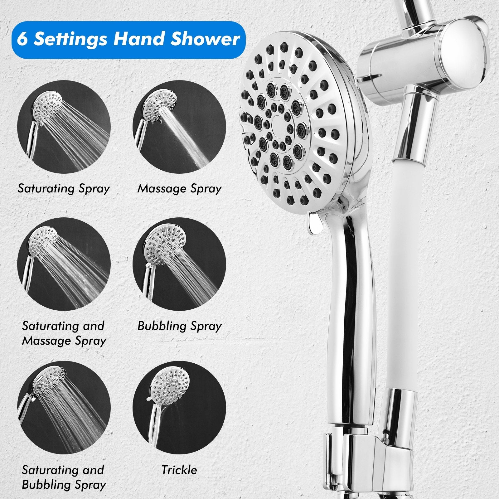 High Pressure Combo Handheld Shower Head, White Shower Systems   at Gallery Canada