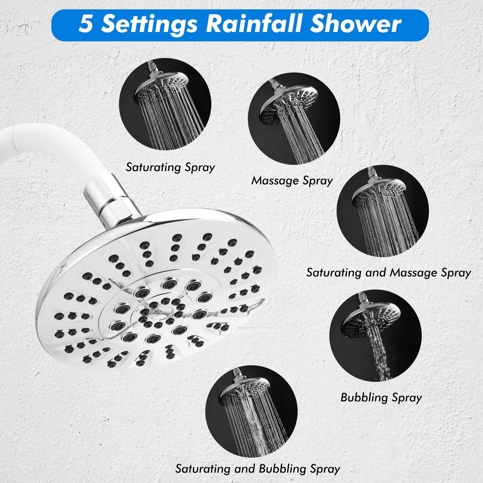 High Pressure Combo Handheld Shower Head, White Shower Systems   at Gallery Canada