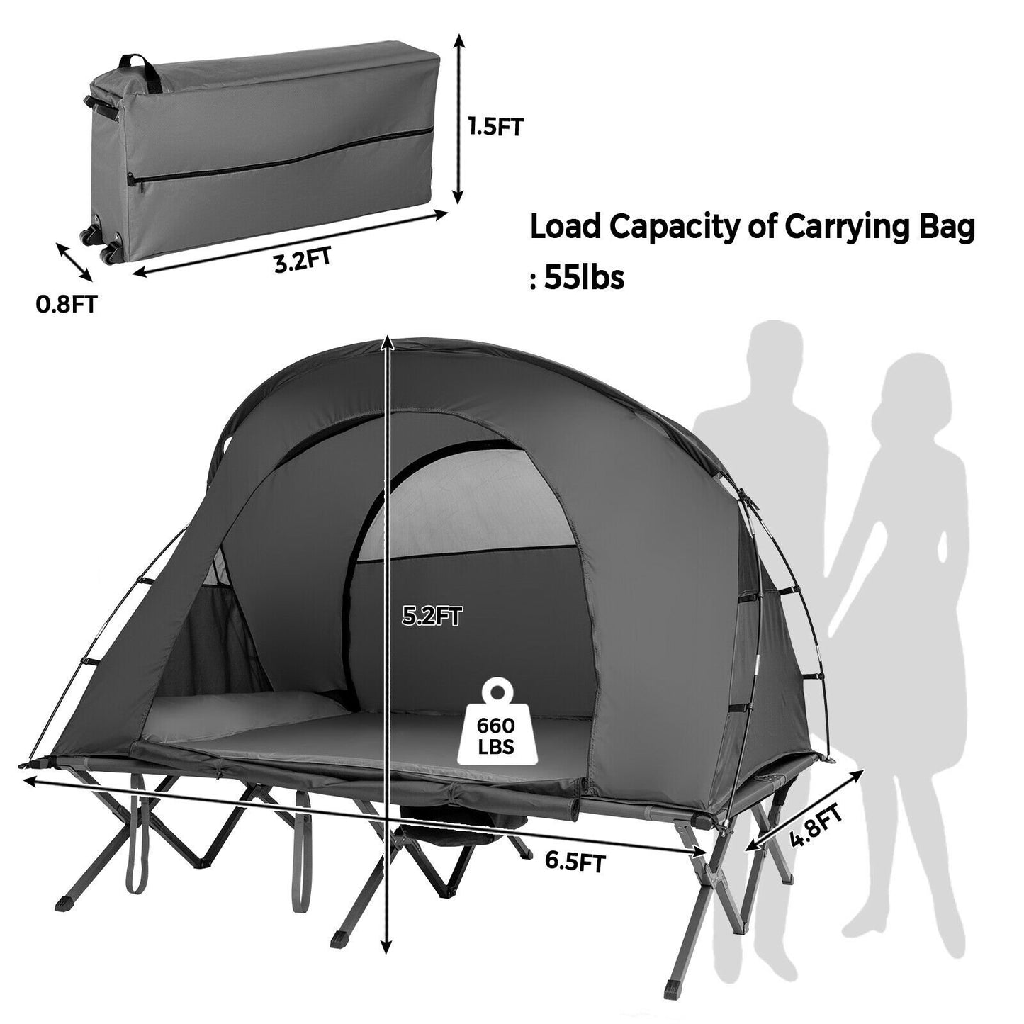 2-Person Outdoor Camping Tent with External Cover, Gray Tents   at Gallery Canada