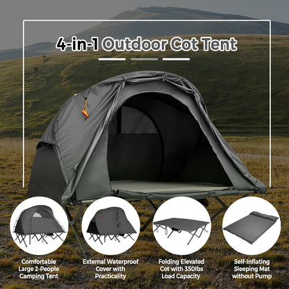 2-Person Outdoor Camping Tent with External Cover, Gray Tents   at Gallery Canada