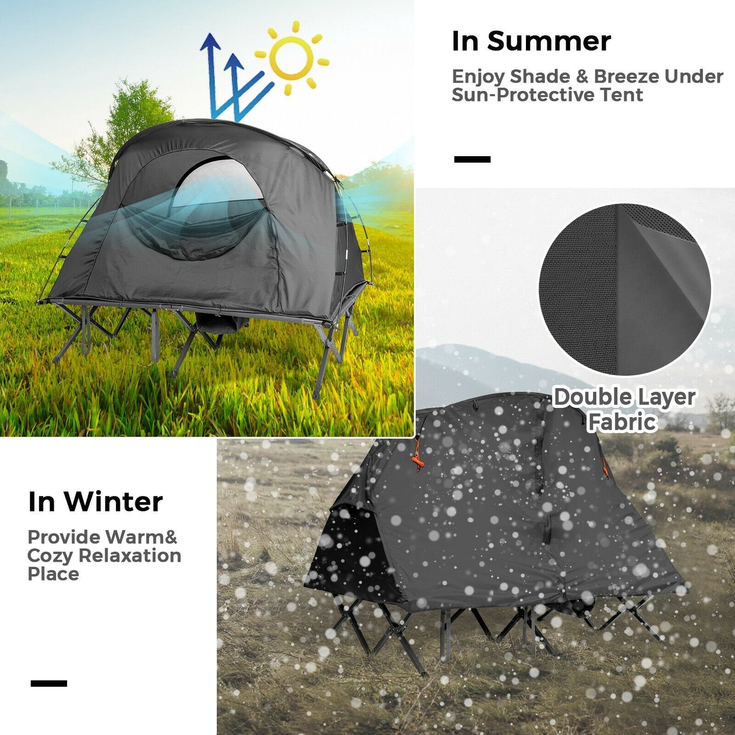 2-Person Outdoor Camping Tent with External Cover, Gray Tents   at Gallery Canada