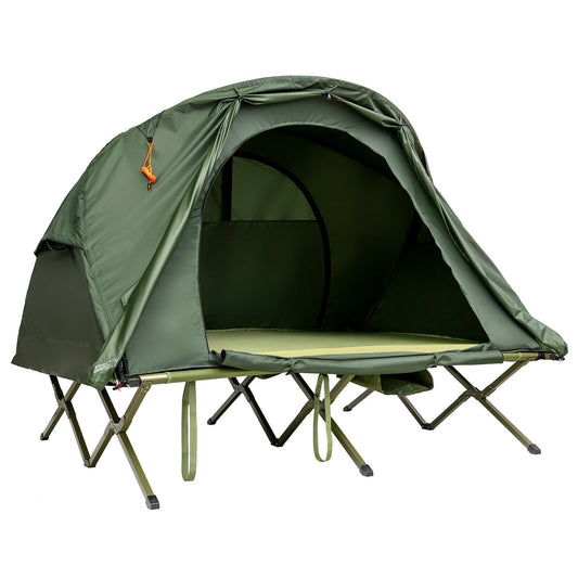 2-Person Outdoor Camping Tent with External Cover, Green - Gallery Canada
