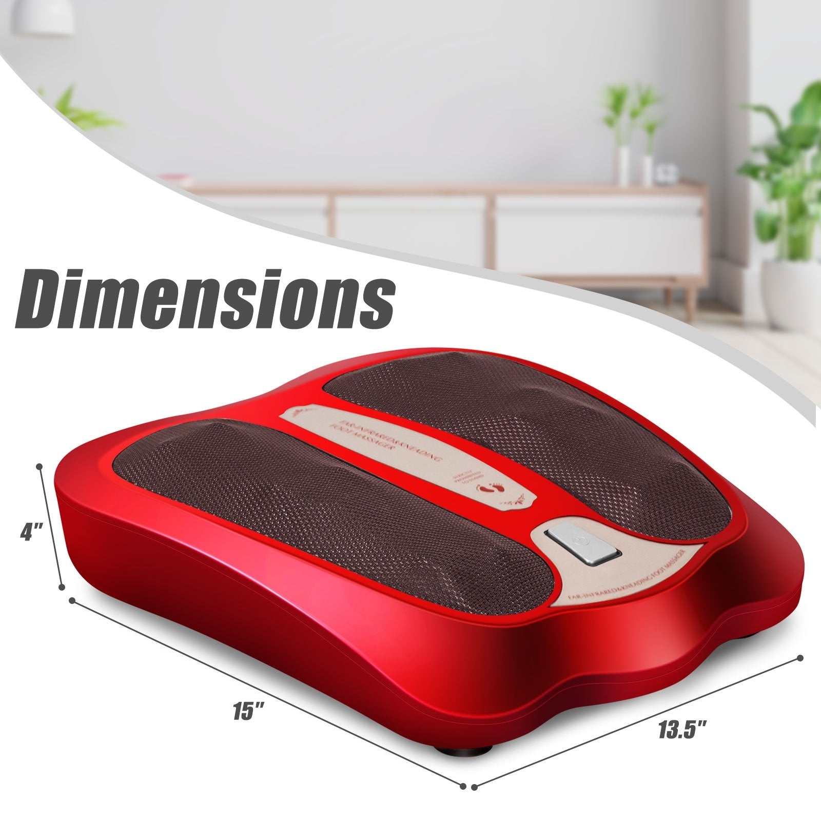 Shiatsu Heated Electric Kneading Foot and Back Massager, Red Foot Massager   at Gallery Canada