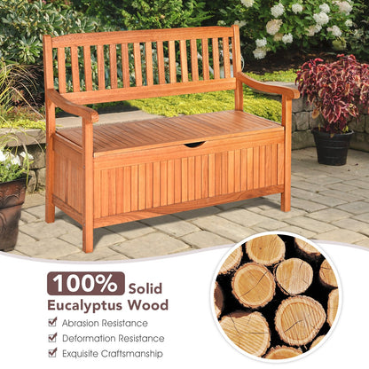 33 Gallon Wooden Storage Bench with Liner for Patio Garden Porch, Natural Ottomans   at Gallery Canada