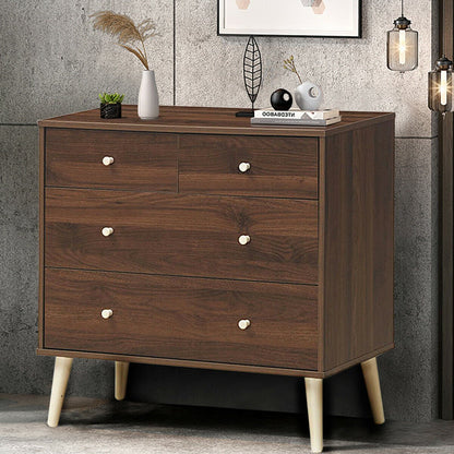 4-Drawer Dresser Cabinet Storage Organizer Rubber Leg with Rail, Brown Cabinets & Chests   at Gallery Canada