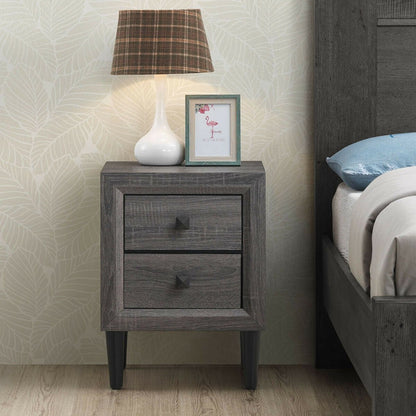 Multipurpose Retro Bedside Nightstand with 2 Drawers , Gray Nightstands   at Gallery Canada