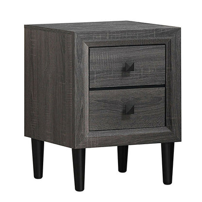 Multipurpose Retro Bedside Nightstand with 2 Drawers , Gray Nightstands   at Gallery Canada