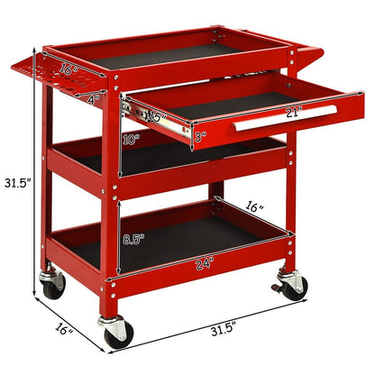 Rolling Tool Cart Mechanic Cabinet Storage ToolBox Organizer with Drawer, Red Garages   at Gallery Canada