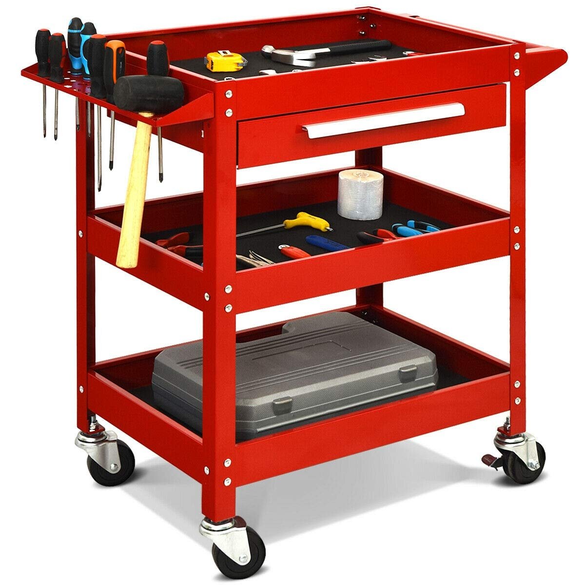 Rolling Tool Cart Mechanic Cabinet Storage ToolBox Organizer with Drawer, Red Garages   at Gallery Canada