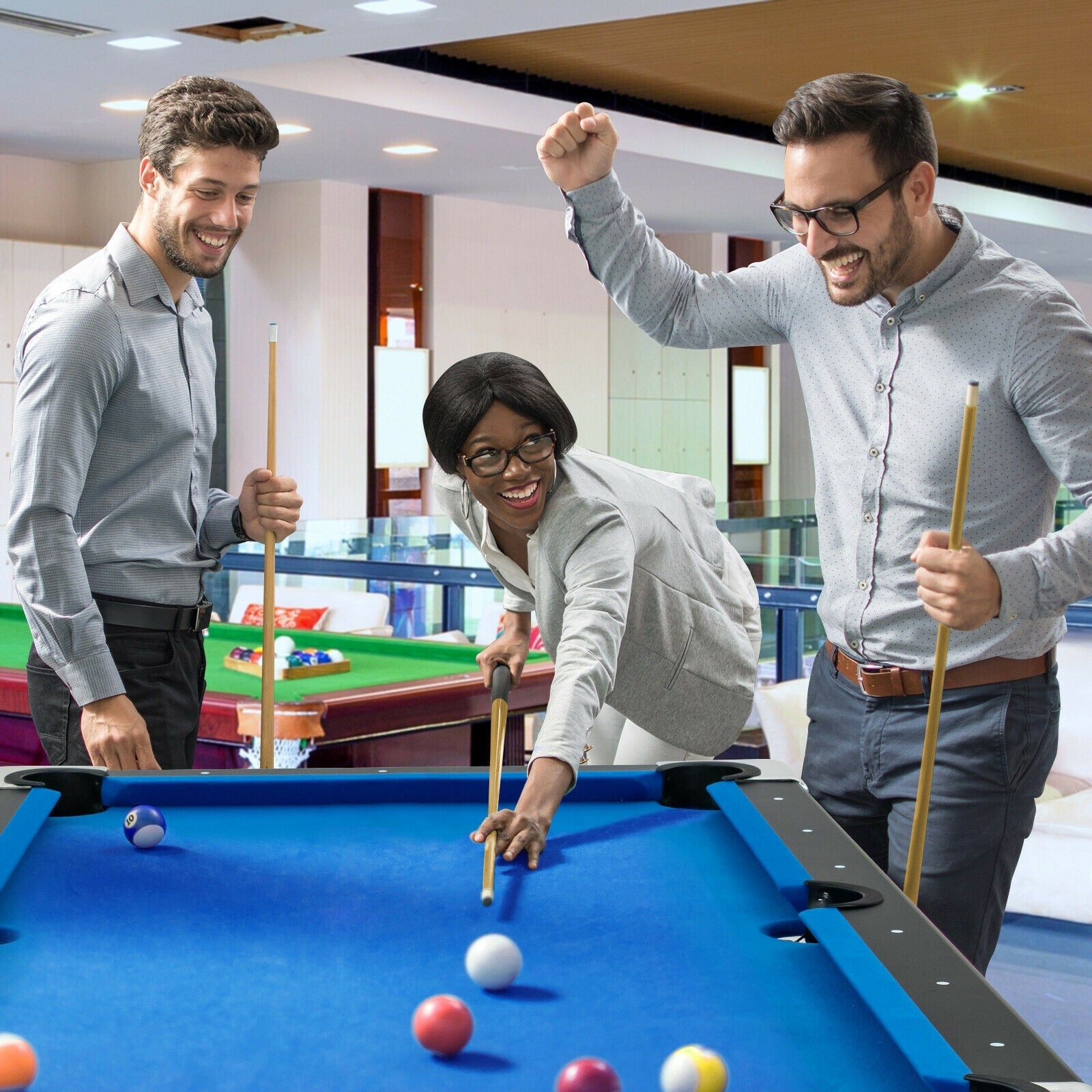 6 Feet Foldable Billiard Pool Table, Blue Game Room at Gallery Canada