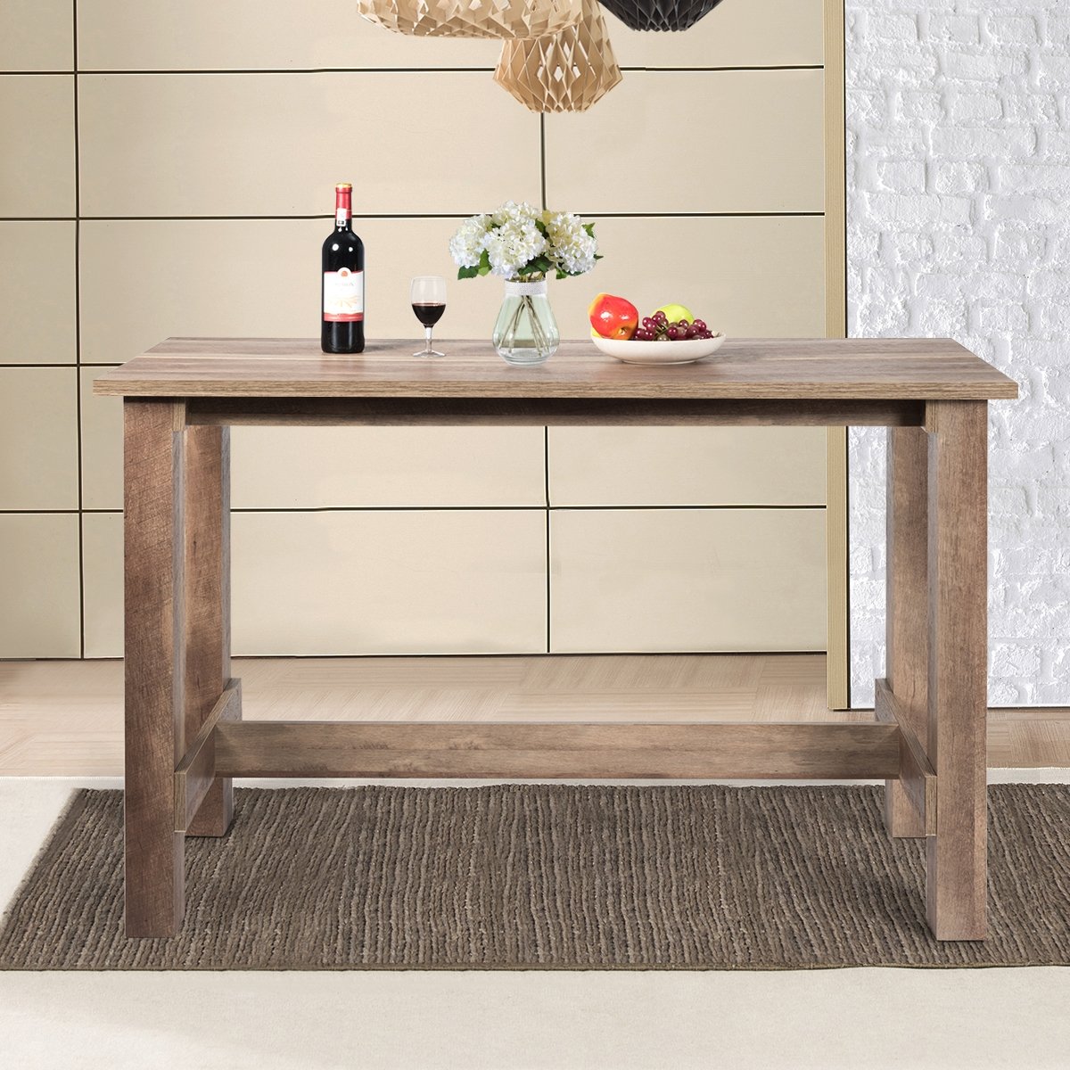 Multifunctional Counter Height Dining Table for Dining Room and Kitchen, Brown Dining Tables   at Gallery Canada