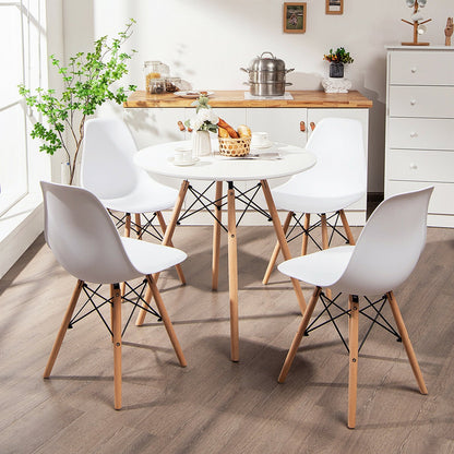 5 Pieces Table Set With Solid Wood Leg For Dining Room, White Dining Room Sets   at Gallery Canada