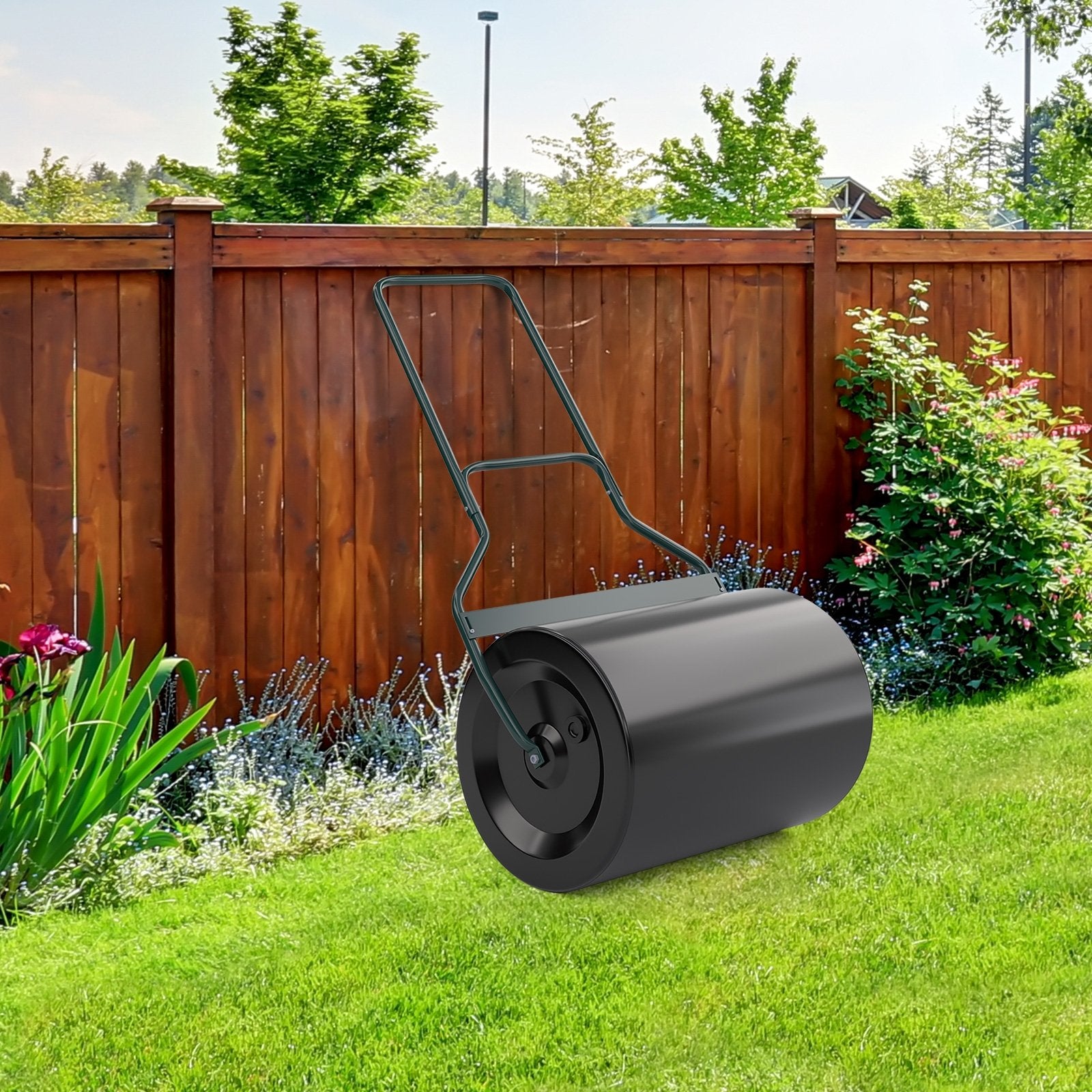 Lawn Roller with U-Shaped Handle for Garden Backyard, Black Lawn Care Tools   at Gallery Canada