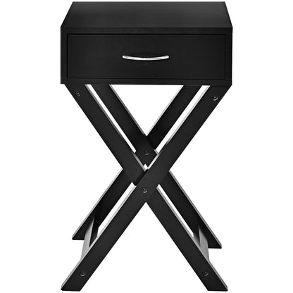 Modern X-Shape Accent Side End Table, Black - Gallery Canada
