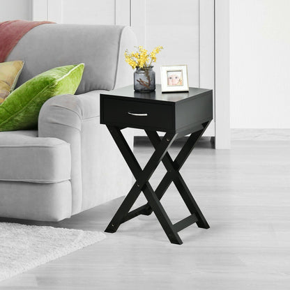 Modern X-Shape Accent Side End Table, Black End & Side Tables   at Gallery Canada