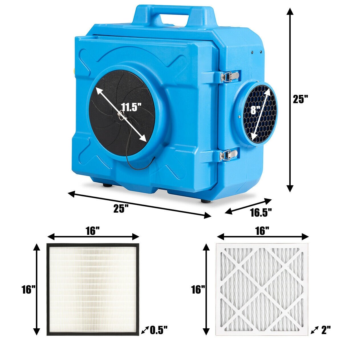 Industrial Commercial Air Scrubber with Efficient Odor Eliminator, Blue Air Purifiers   at Gallery Canada