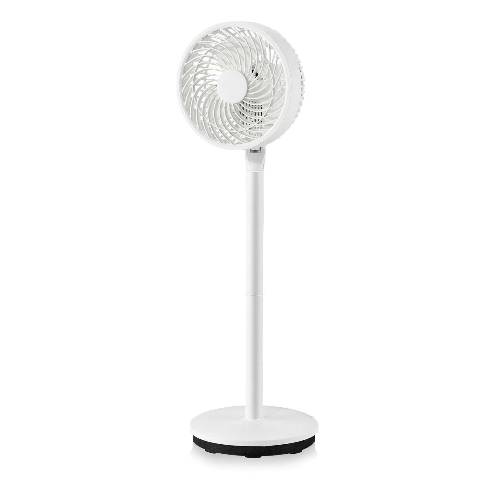 9 Inch Portable Oscillating Pedestal Floor Fan with Adjustable Heights and Speeds, White Fans   at Gallery Canada