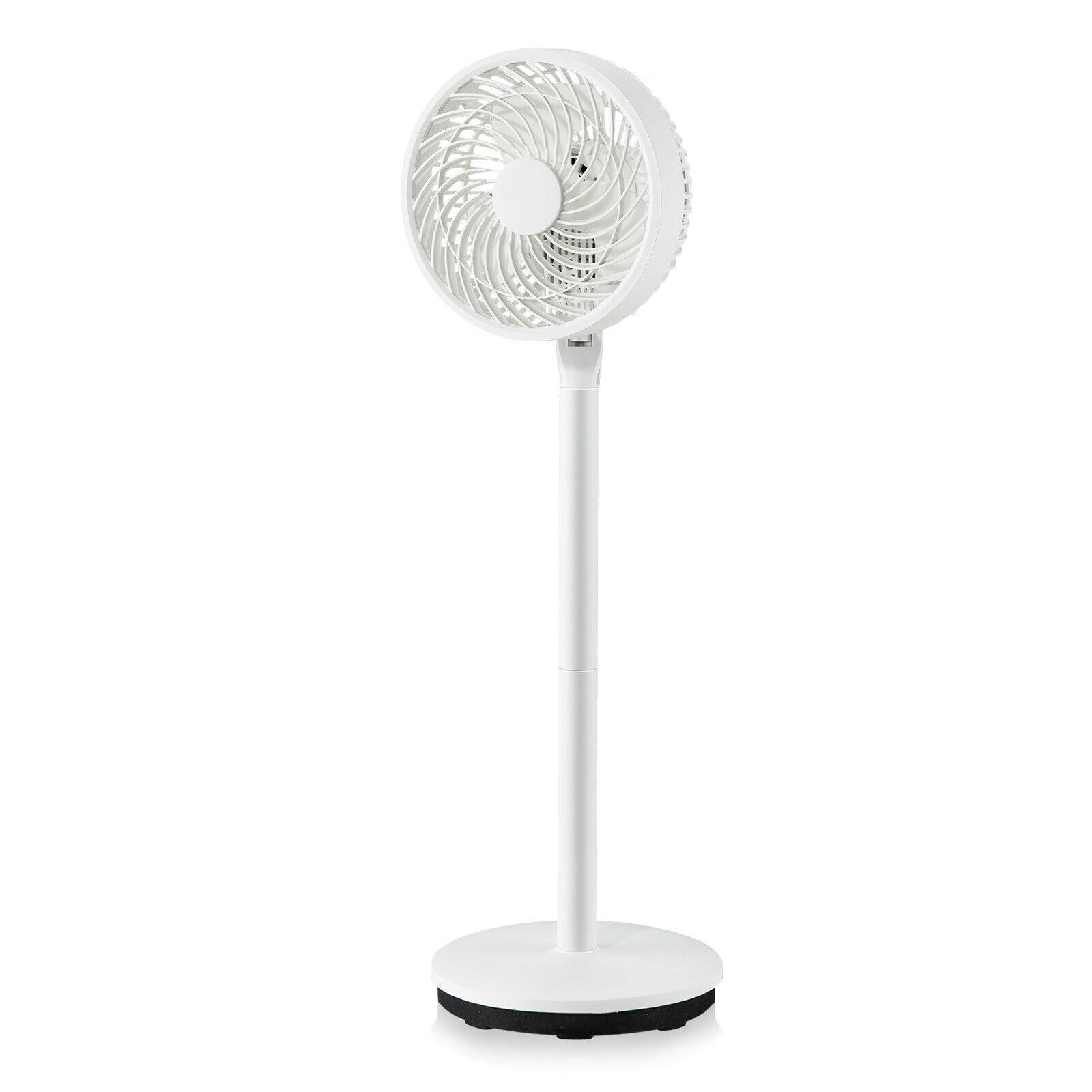 9 Inch Portable Oscillating Pedestal Floor Fan with Adjustable Heights and Speeds, White Fans at Gallery Canada