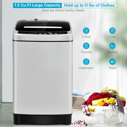 Full-Automatic Washing Machine 1.5 Cu.Ft 11 LBS Washer and Dryer, Gray Washing Machines   at Gallery Canada