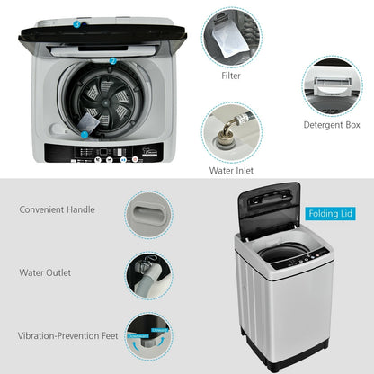 Full-Automatic Washing Machine 1.5 Cu.Ft 11 LBS Washer and Dryer, Gray Washing Machines   at Gallery Canada