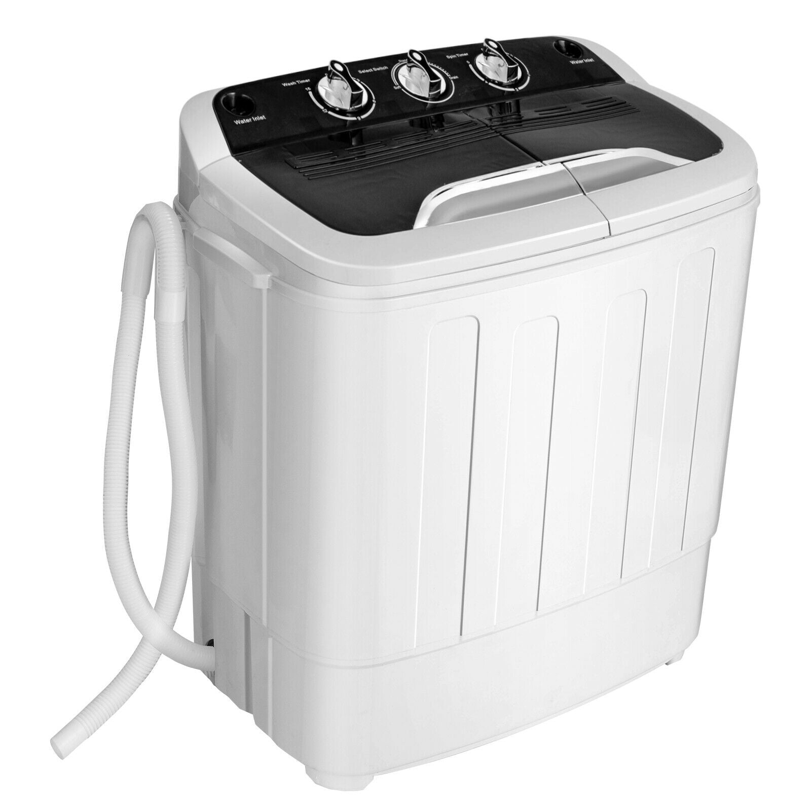 8 Lbs Compact Mini Twin Tub Washing Spiner Machine for Home and Apartment, Black Washing Machines at Gallery Canada