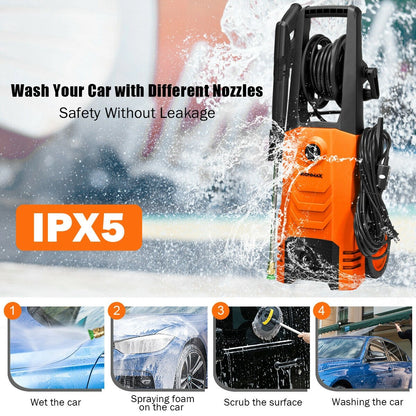 3500PSI Electric High Power Pressure Washer for Car Fence Patio Garden Cleaning, Orange Pressure Washers   at Gallery Canada