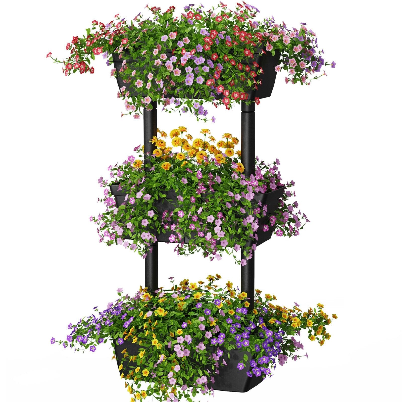 3-Tier Freestanding Vertical Plant Stand for Gardening and Planting Use, Black Raised Garden Beds   at Gallery Canada