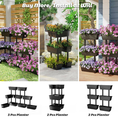 3-Tier Freestanding Vertical Plant Stand for Gardening and Planting Use, Black Raised Garden Beds   at Gallery Canada