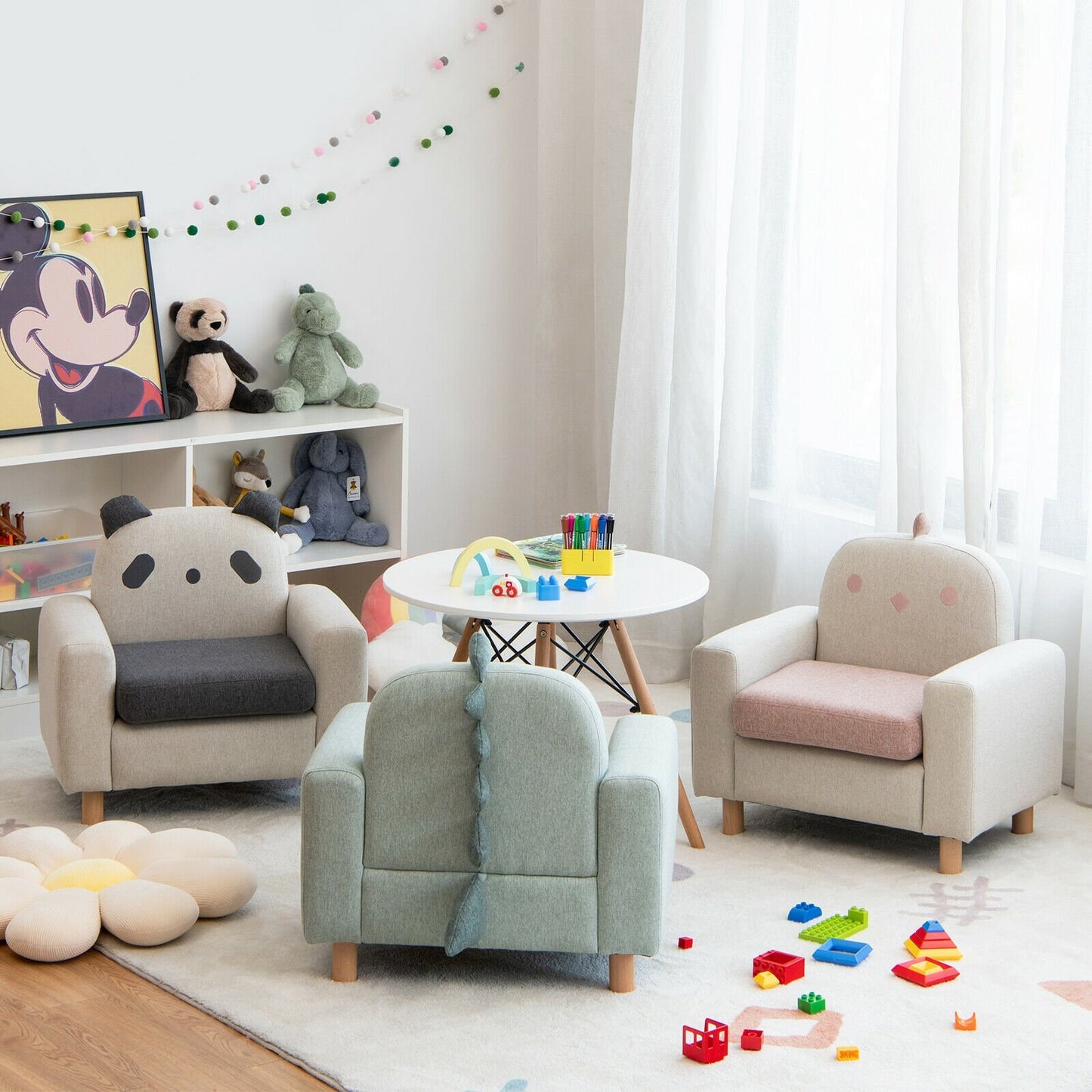 Kids Sofa with Armrest and Thick Cushion, Pink Kids Chairs & Seating   at Gallery Canada