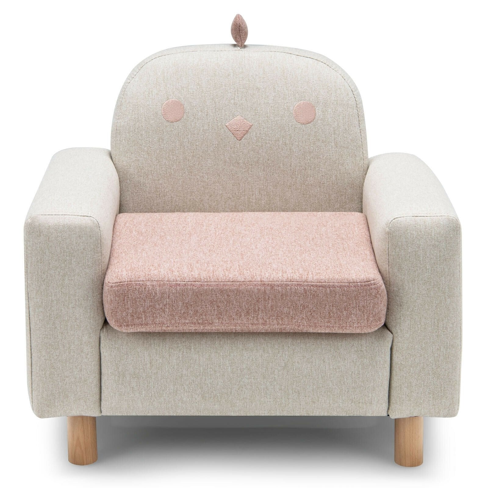 Kids Sofa with Armrest and Thick Cushion, Pink - Gallery Canada