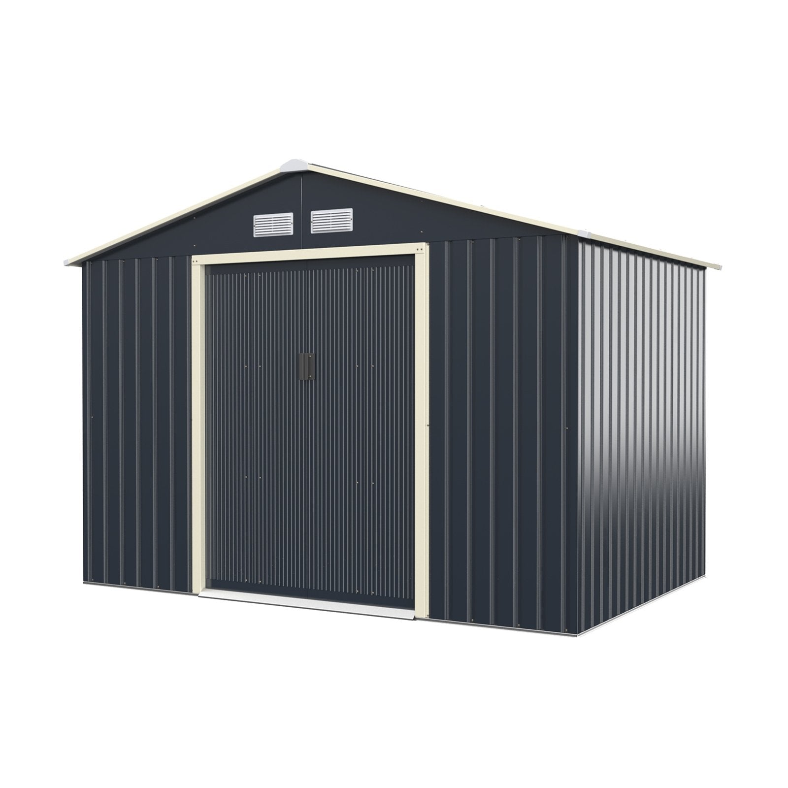 9 x 6 Feet Metal Storage Shed for Garden and Tools, Gray Sheds & Outdoor Storage   at Gallery Canada